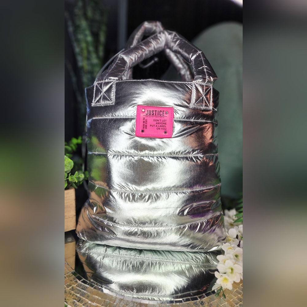 Justice Silver Tote Bag